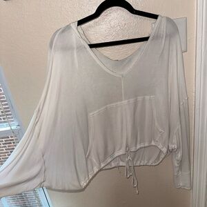 White free people hoodie